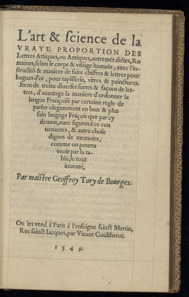 Page from The Art and Science of the True Proportion of Attic Letters
